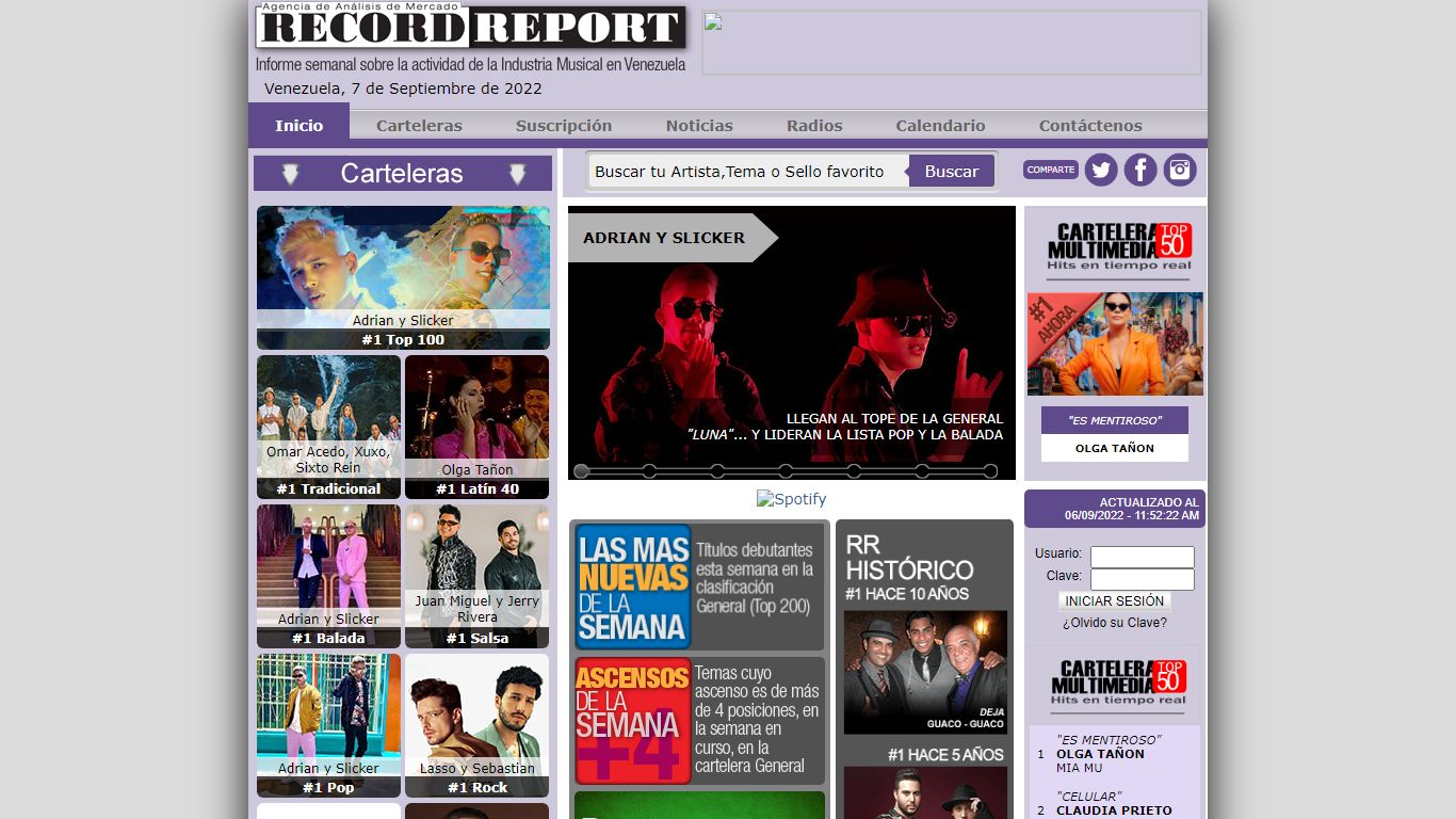 Record Report - Cartelera Musical